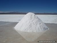A huge pile of salt in the Salar de Uyuni. Bolivia, South America.