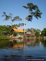Bolivia Photo - A lodge on the river of the Rurrenabaque pampas.