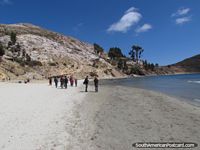 Praia de Challapampa na Ilha do Sol, o Lago Titicaca. Bolívia, América do Sul.