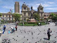 Bolivia Photo - Central park in La Paz, Plaza Murillo.
