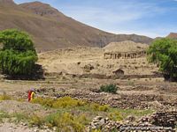 Stone walls and rocky terrain between Tica Tica and Potosi. Bolivia, South America.