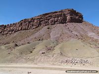 Rock formations and colors of the terrain between Tica Tica and Potosi. Bolivia, South America.
