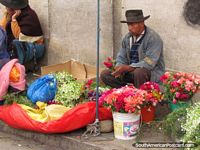 The flower markets in Potosi. Bolivia, South America.