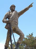 Larger version of Chaco War (1932-1935) monument in Tupiza featuring John Travolta.