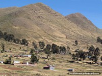 Big hills overlooking a community between Guaqui and Desaguadero. Bolivia, South America.