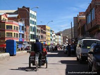 Street and buildings in Desaguadero. Bolivia, South America.