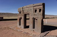 The Door of the Sun aka Puerta del Sol at Tiwanaku, about the most exciting thing to see there. Bolivia, South America.