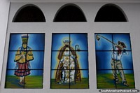 Images of 3 men at Church San Roque in Tarija. Bolivia, South America.