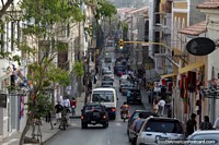 Long view down an inner-city street in Tarija.