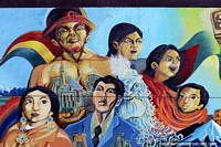 Bolivia Photo - People and workers, Chaizo, a fantastic mural in La Paz, 6 figures and a ghost.