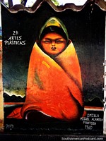 Imilla por Miguel Alandia Pantoja, pintor boliviano (1914-1975), mural em Sucre. Bolívia, América do Sul.