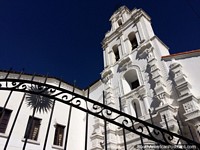 Santa Monica Church (1574) in Sucre is used as an auditorium, a pure white facade.