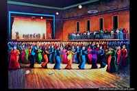 Bolivia Photo - Dancing with masks in 1920 at the Palace Theater, painting by Carlos Cirbian, the history of Santa Cruz.