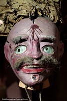 Careta de Chunchu, máscara de 1920-1930, la danza Tobas, Museo Antropológico, Oruro. Bolivia, Sudamerica.