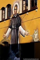 Martin de Porres (1579-1639), a Peruvian lay brother of the Dominican Order, mural in Cochabamba.
