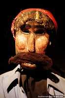 Big mustache, mask called Ana Ndechi Ndechi, El Arete dance, Musef museum, La Paz. Bolivia, South America.