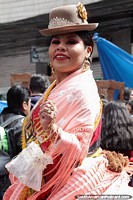 Bolivia Photo - Big smile from one of the pretty hat ladies of La Paz at the El Gran Poder parade.
