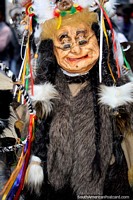 Grandfather dressed in fur, mask and costume, crazy and fun, El Gran Poder festival, La Paz. Bolivia, South America.
