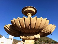Stone flower-shaped fountain in Recoleta, up the hill from central Sucre. Bolivia, South America.