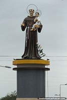 San Antonio monument on the southern side of the bridge and Pilcomayo River in Villamontes.
