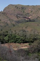 Foundations of ancient ruins hidden in the hills in Samaipata.