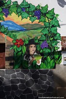 Lady of the grape vines and vineyards, nice mural in Samaipata.