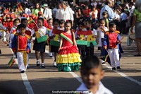 Parade of children full of color and excitement in San Ignacio de Velasco.