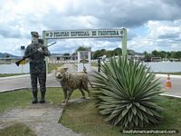 The base and monument of the Special Platoon on the border with Venezuela in Pacaraima.