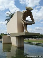 The Miners monument in Boa Vista near the park and palace. Brazil, South America.