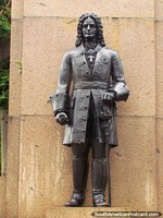 Statue of soldier Brigadier Jose da Silver Paes (1679-1760) in Rio Grande. Brazil, South America.