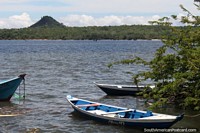 Paradise in the Amazon, the beautiful Alter do Chao with lagoon, beach and mountain, near Santarem. Brazil, South America.