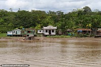 Versión más grande de Una comunidad pequeña Amazon con una iglesia al lado del Río Parauau, al norte de Breves.
