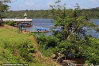 The banks of the Oyapock River separating Brazil and French Guiana in Oiapoque. Brazil, South America.