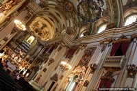 Intricate interior of church Igreja Sao Jose (1842) in Rio de Janeiro. Brazil, South America.