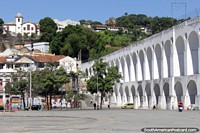 The famous Lapa Arches (Arcos da Lapa), white arches in Rio de Janeiro. Brazil, South America.