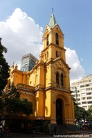 Igreja do Rosario dos Homens Pretos (1906), golden church in Sao Paulo. Brazil, South America.