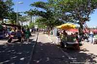 The walkway between Pajucara Beach and the road in Maceio. Brazil, South America.
