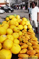 Big yellow melons and mango selling on the streets of Recife. Brazil, South America.