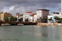 Recife has beautiful views of the city from around the various bridges over the rivers. Brazil, South America.
