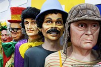 Funny faces, famous Brazilians at the Bonecos Museum in Recife. Brazil, South America.