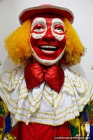 A very happy clown with red hair and awesome face paint, Boneco museum in Olinda. Brazil, South America.