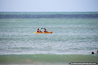 Alquile un kayak y busque delfines en la playa de Pipa. Brasil, Sudamerica.