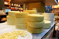 Larger version of Sao Roque cheeses, round wheels, Central Market in Belo Horizonte.