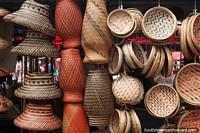 Larger version of Cane baskets and urns at the markets in Manaus.