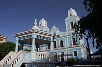 Catedral metropolitana de Santarem, de color azul claro. Brasil, Sudamerica.