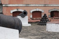 Cannons and cannonballs, a fortress in Obidos.
