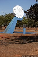 Unique sundial at Dona Sarah Kubitschek Park in Brasilia.  Brazil, South America.