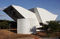 Panteao da Patria Tancredo Neves (1985), a shrine, auditorium and artworks, Brasilia. Brazil, South America.