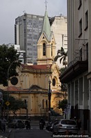 Larger version of Church of Rosario dos Homens Pretos (1906), gold church in Sao Paulo.