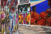 An alleyway of street murals - Beco do Batman, Sao Paulo. Brazil, South America.